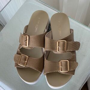 Ilse Jacobsen Tulip Tan Buckle Sandals Slip-on Size 40
